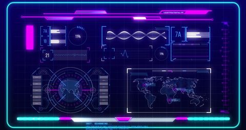Futuristic Digital Interface for Data Analysis and Processing - Download Free Stock Images Pikwizard.com