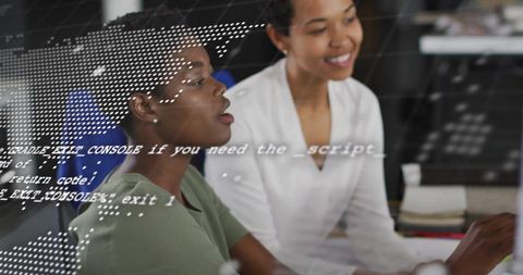 Diverse Women Collaborating with Data and Technology Concepts