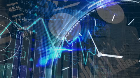 Collaged Financial Data with Overlapping Clock Faces