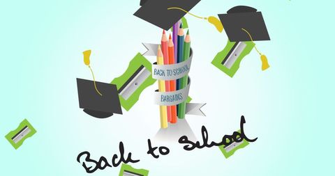 Back to School Discounts with Pencils and Caps - Download Free Stock Images Pikwizard.com