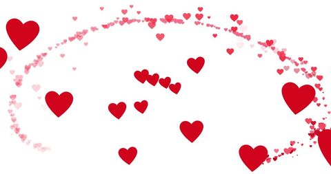 Romantic Red Hearts Swirling on White Background - Download Free Stock Images Pikwizard.com