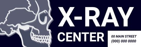 Skull Illustrative Banner for X-Ray Center - Download Free Stock Templates Pikwizard.com