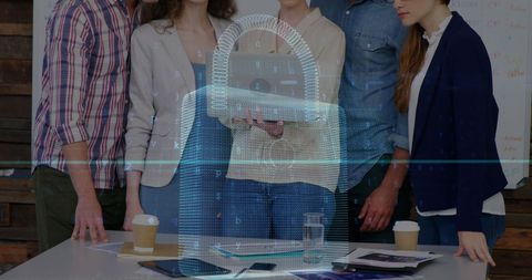 Digital Security Concept with Diverse Business Group Collaboration