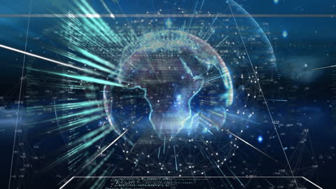 Global Network with Digital Data Streams Illuminating