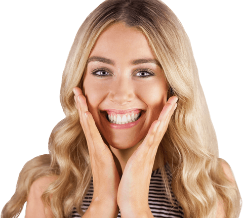Smiling Caucasian Woman Isolated on Transparent Background