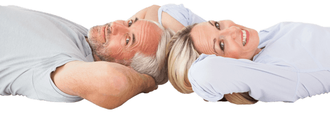 Happy Mature Couple Relaxing on Transparent Background