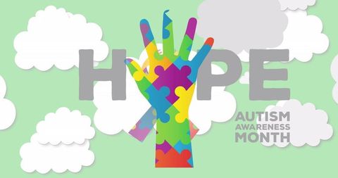 Colorful Puzzle Piece Hand Representing Autism Awareness - Download Free Stock Images Pikwizard.com