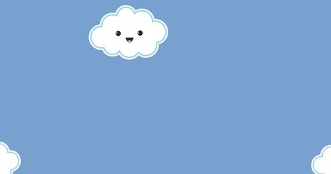 Smiling Cartoon Cloud on Blue Background - Download Free Stock Images Pikwizard.com