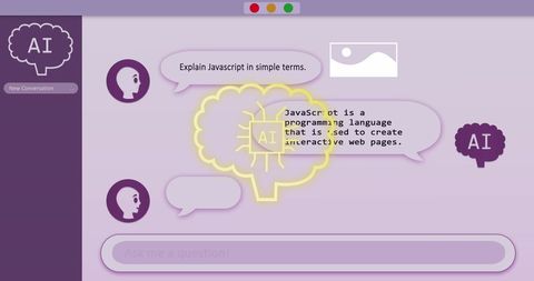artificial intelligence interacting with text interface concept - Download Free Stock Images Pikwizard.com