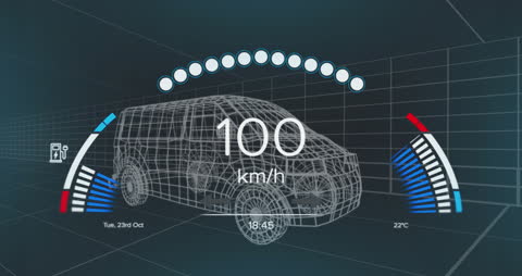 Futuristic Car Dashboard Digital Interface