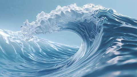 Dynamic Ocean Wave with Translucent Foam Texture