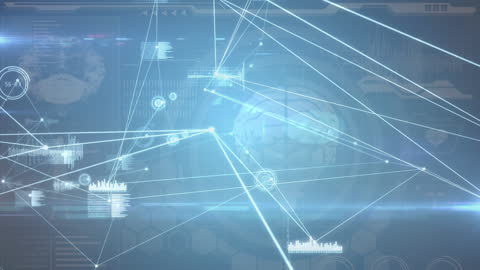 Futuristic Digital Data Network Interface Display