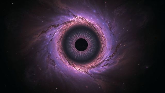 Massive Black Hole with Glowing Accretion Disk in Cosmic Space