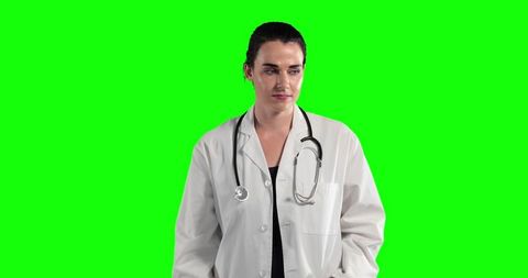 Confident Female Doctor Wearing Lab Coat and Stethoscope - Download Free Stock Images Pikwizard.com