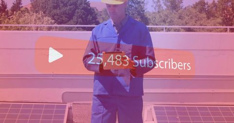 Construction Worker Analyzing Digital Growth Metrics - Download Free Stock Images Pikwizard.com