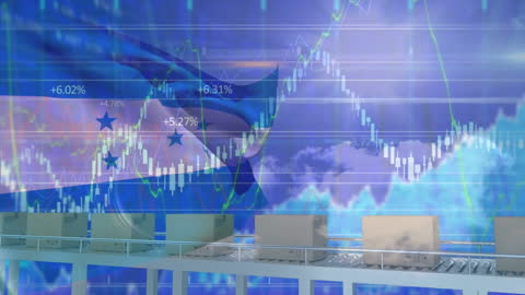 Honduras Flag Overlay with Financial and Data Analytics