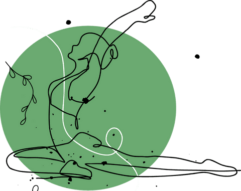 elegant line art figure in split pose on green circle - Download Free Stock Videos Pikwizard.com