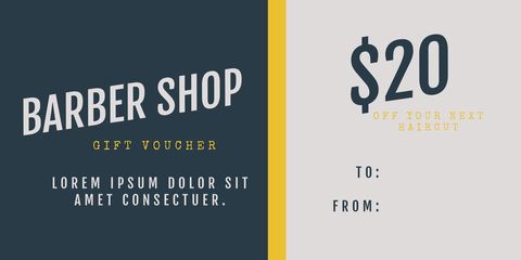 elegant barber shop voucher with discount offer - Download Free Stock Templates Pikwizard.com