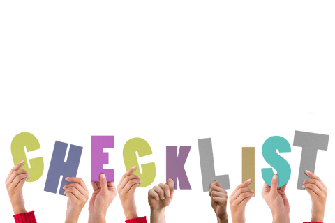 hands holding colorful 'checklist' letters on transparent background - Download Free Stock Videos Pikwizard.com