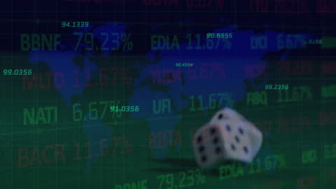 Digital Casino Gamble with Global Data Processing Animation