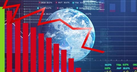 Global Financial Data and Trends with Digital Earth Background - Download Free Stock Images Pikwizard.com