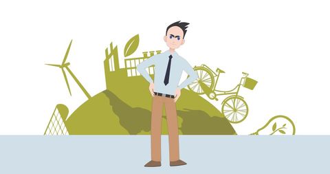 Caucasian Businessman in Sustainable Business Concept Illustration - Download Free Stock Images Pikwizard.com