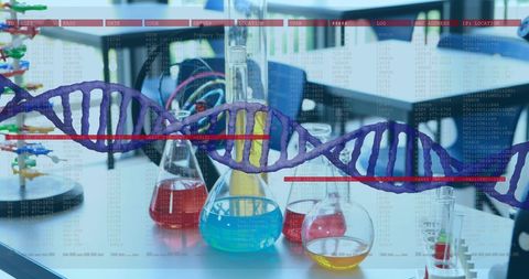 Digital DNA Strand over Laboratory for Scientific Research