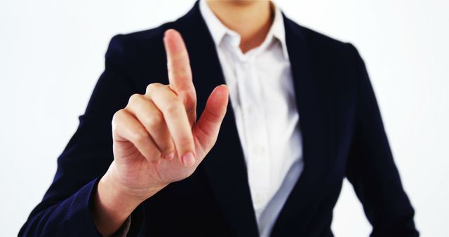 Businessperson Pointing Finger Gesture Highlighting Business Strategy - Download Free Stock Images Pikwizard.com