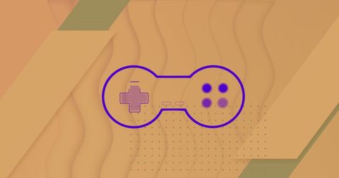 Digital Gamepad Icon on Abstract Orange Background