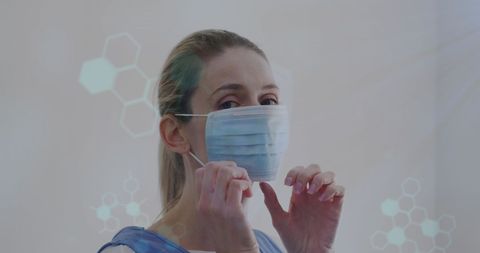 Healthcare Professional with Digital Interface Elements