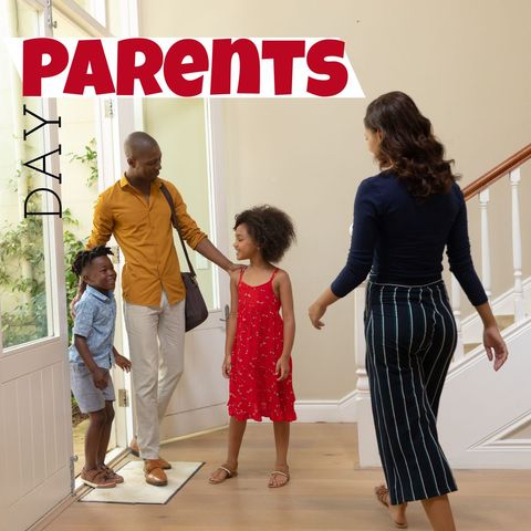 happy parents day celebration at home with family smiling - Download Free Stock Templates Pikwizard.com