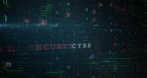 Advanced Digital Circuit Board with Cyber Security Warning