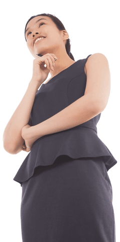Confident asian businesswoman smiling on transparent background