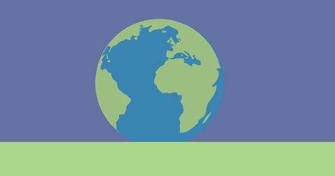 Illustrated Earth with Green Continents on Blue Background - Download Free Stock Images Pikwizard.com