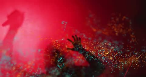 Abstract Silhouette with Vortex of Particles