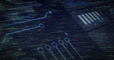 Futuristic Digital Network with Glowing Circuit Pathways