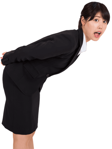 Surprised Businesswoman on Transparent Background