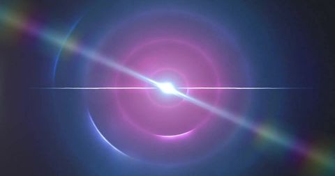 Futuristic data stream over circular digital interface