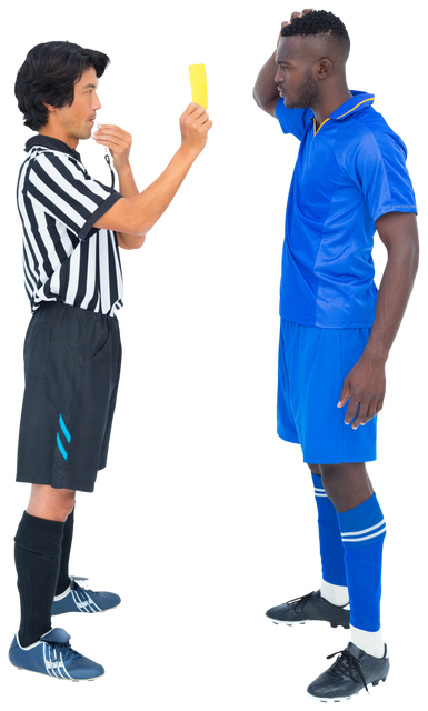 Soccer Referee Showing Yellow Card to Angry Player - Download Free Stock Videos Pikwizard.com