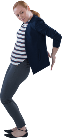 transparent background of woman with back pain expression - Download Free Stock Videos Pikwizard.com