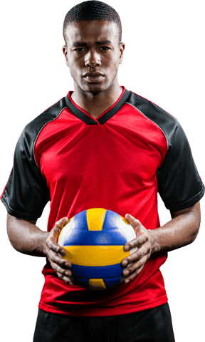 athlete holding volleyball in red jersey on transparent background - Download Free Stock Videos Pikwizard.com