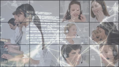Global Call Center Team Connected in Virtual Network