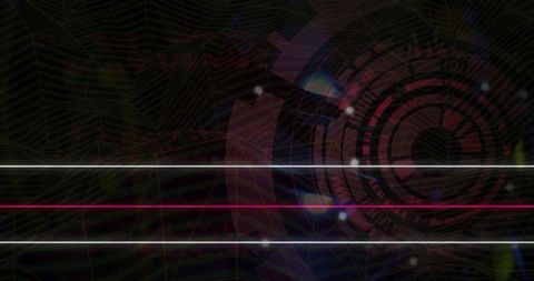 Futuristic Neon Lines and Scope on Black Background