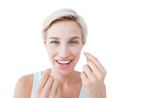 transparent image of woman smiling while using dental floss - Download Free Stock Videos Pikwizard.com