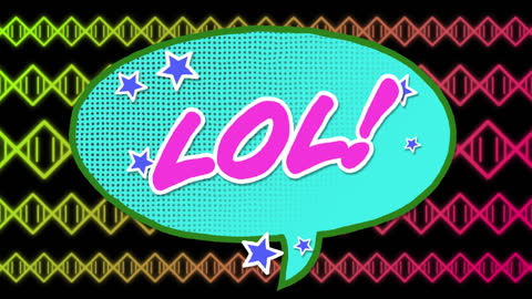 Colorful LOL Text with Retro Pop Art Style