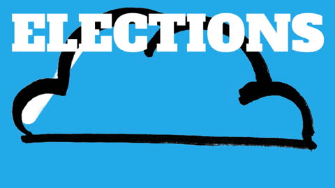 Elections Concept with Bold Text Over Cloud and Blue Background