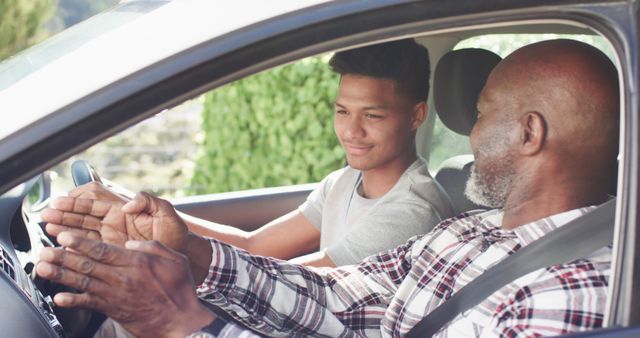 Teen Learner Driver Receiving Instructions from Experienced Driver - Download Free Stock Images Pikwizard.com