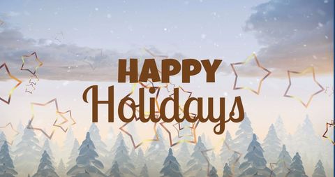Happy Holidays Winter Scene with Festive Star Patterns - Download Free Stock Images Pikwizard.com