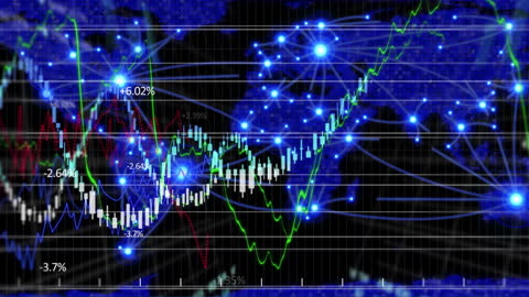 Digital Financial Data Visualization with Global Map Overlay
