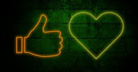Neon Social Media Symbols on Illuminated Brick Wall - Download Free Stock Images Pikwizard.com